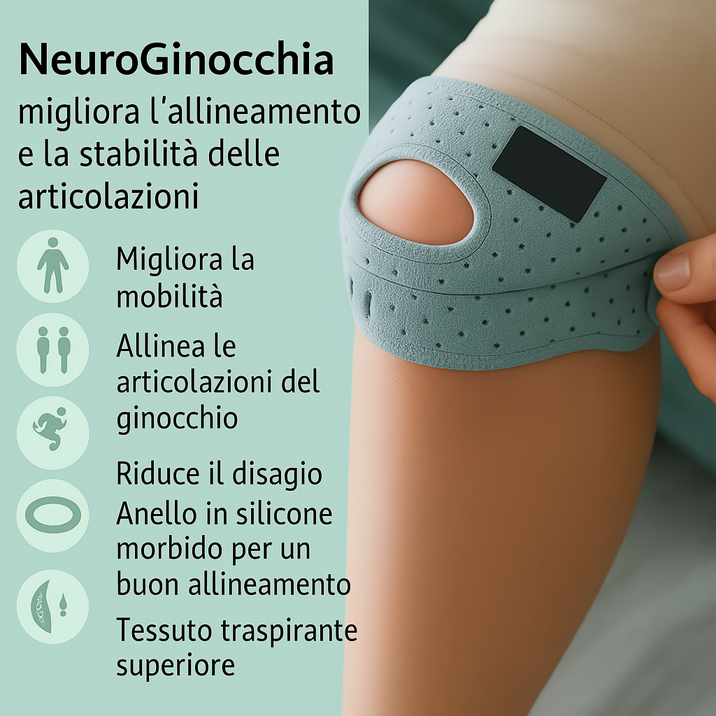 Ginocchiera Rotulea NeuroGinocchia — Riallinea l’Articolazione del Ginocchio Durante i Tuoi Movimenti